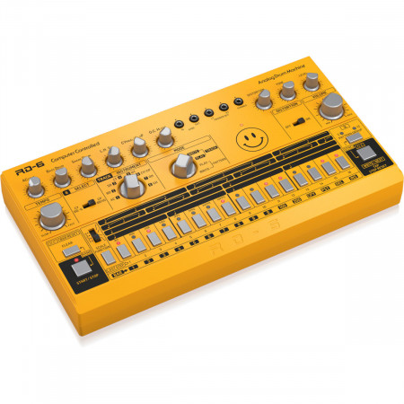 Behringer RD-6-AM classic analog drum machine, yellow