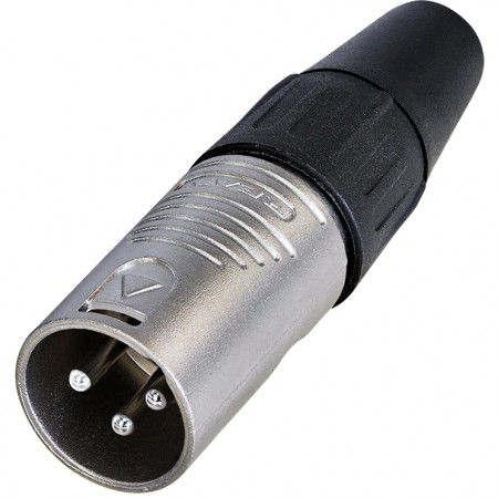REAN 3P XLR cable connector male chrome/silver contacts